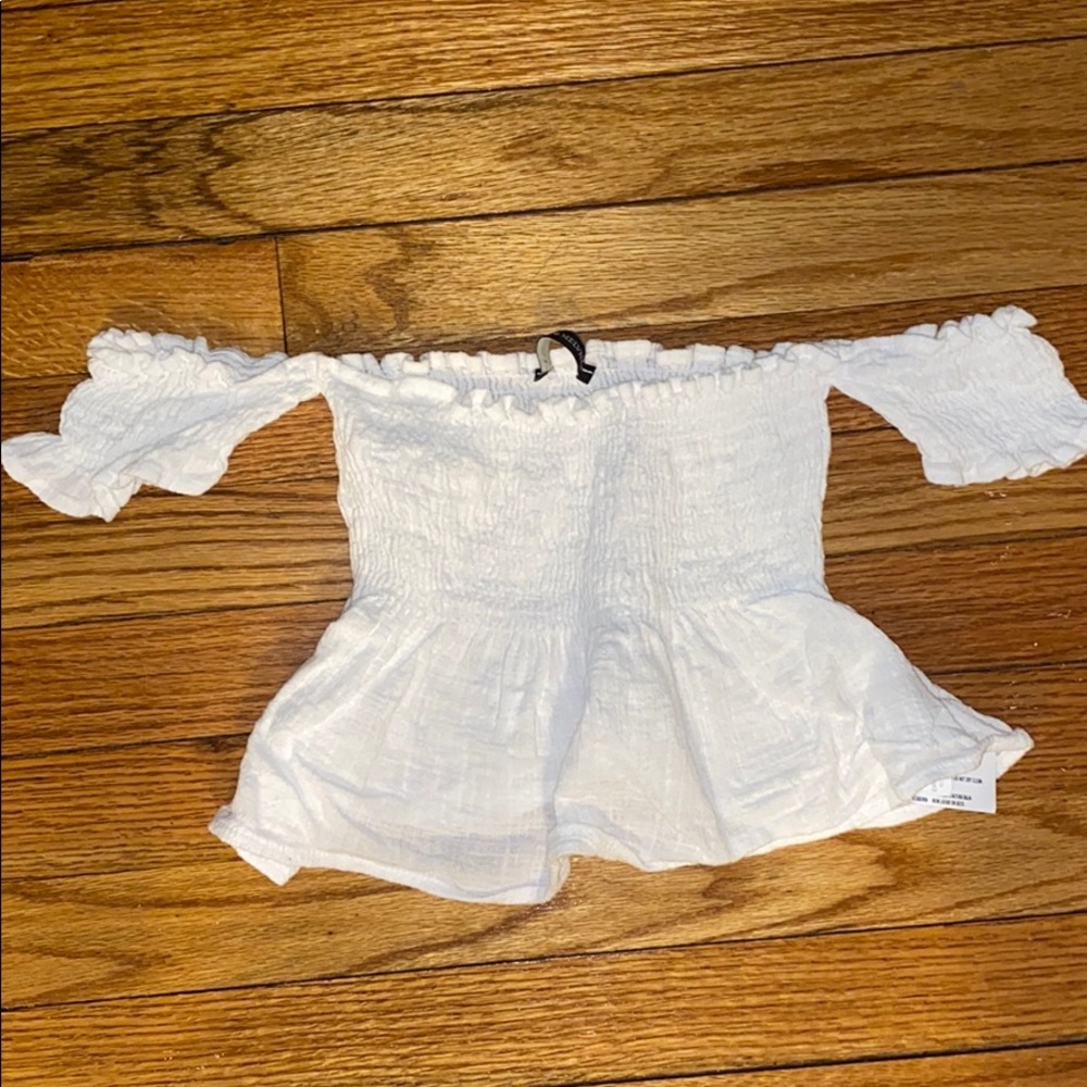 White flowy crop top